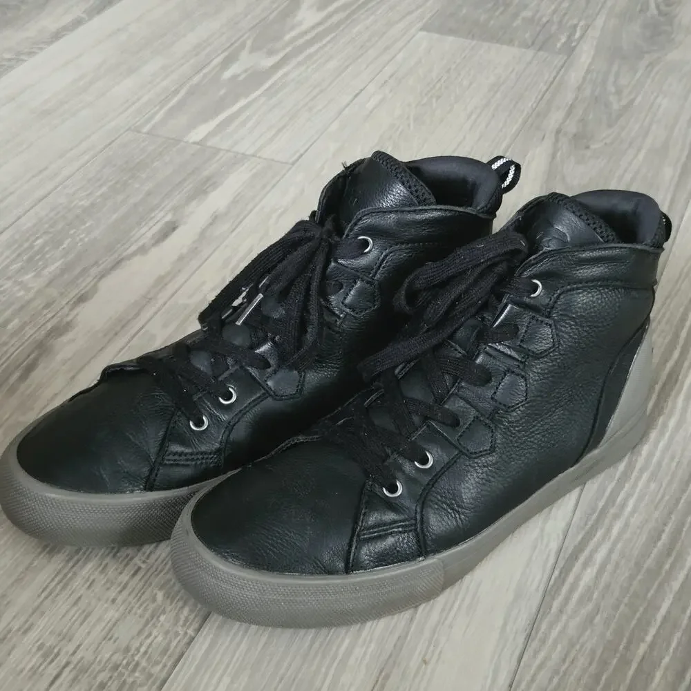 B4 Sorel Men's US 11.5 Caribou Mid WP Waterproof Sneaker Black Leather High Top